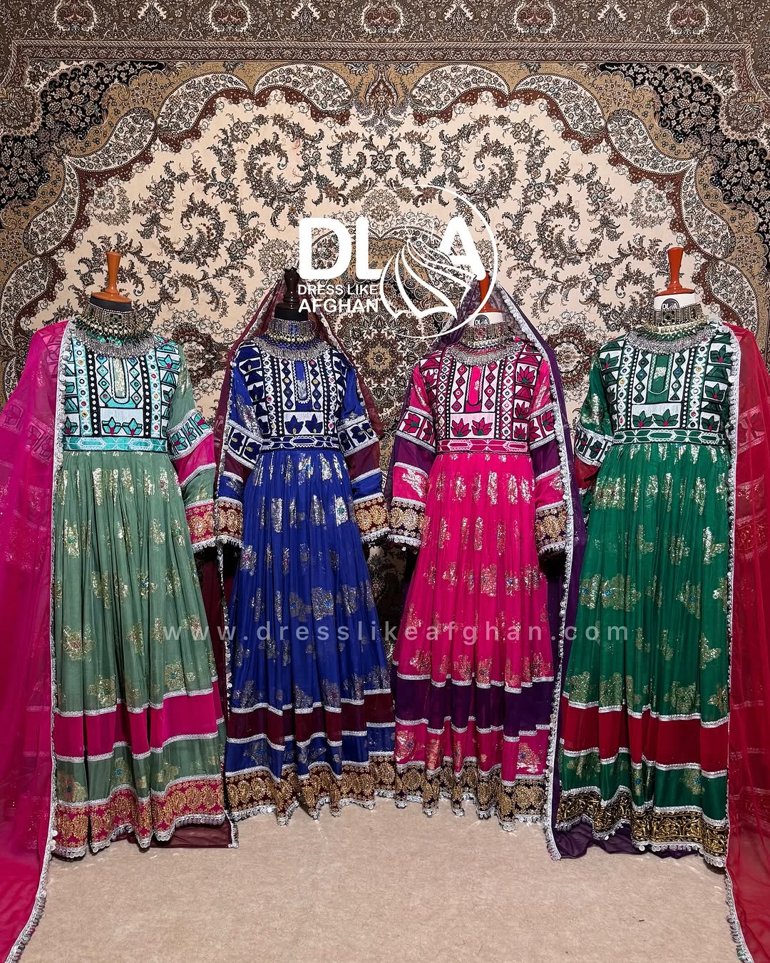 Afghani dress inspired by Afghan heritage and traditional fashion